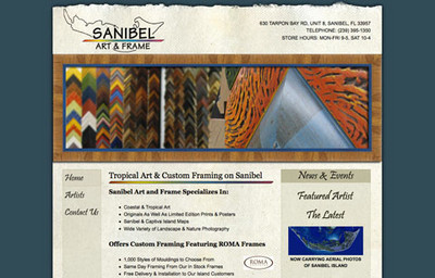 Sanibel Art & Frame Web Site