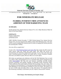 Florida Internet Firm Announces Addition of Web Marketing Team